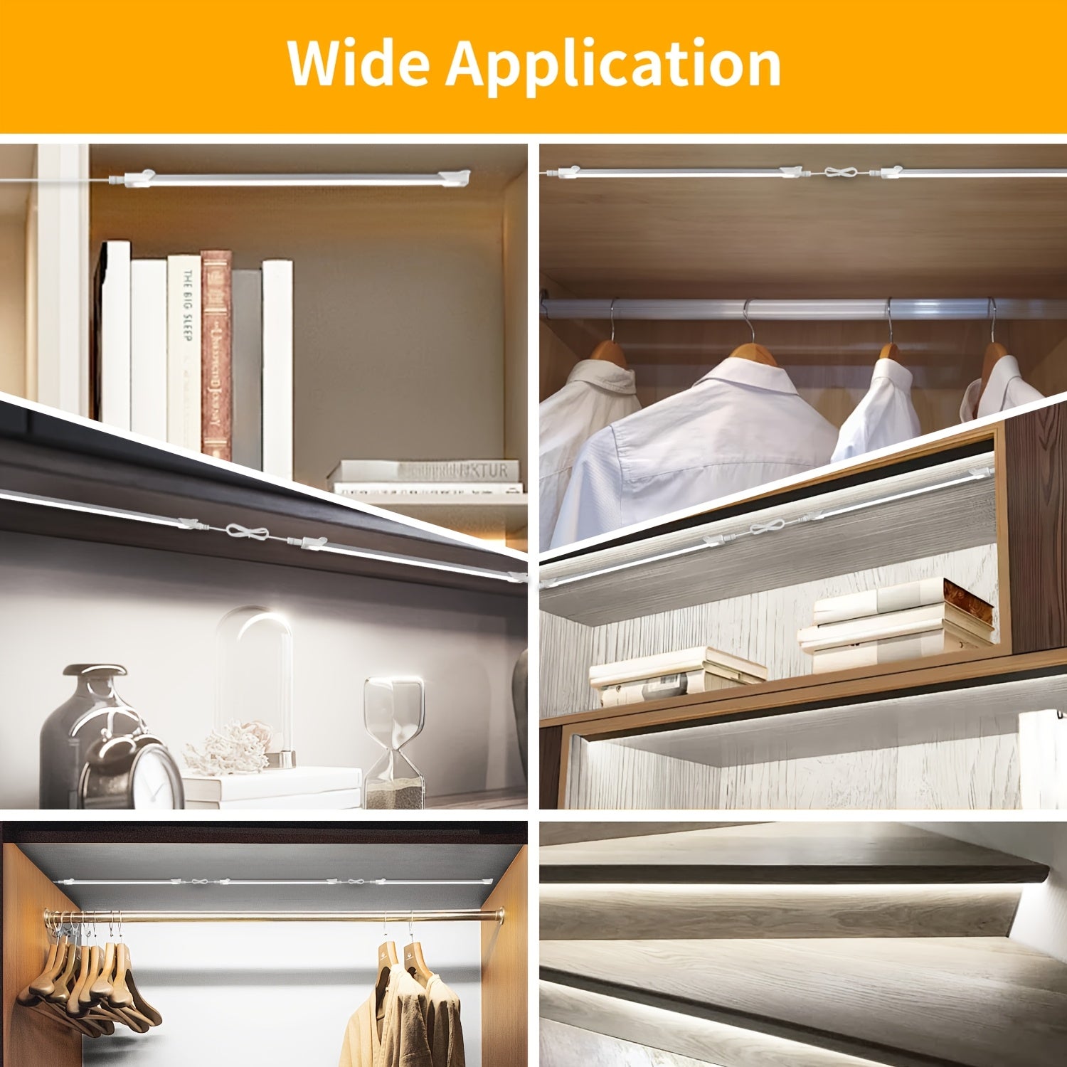 LED cabinet light, dimmable with timer, ultra-bright under-cabinet light, 4 brightness levels, shelf light 5V/2A plug, suitable for desks, bookshelves, studios, garages (adapter not included)