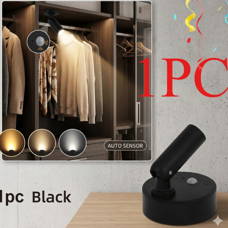Magnetic rechargeable wall light available in black and white, modern stylish lamp, home decor, suitable for display cabinets, makeup tables, fitting rooms, bedrooms, sleep aid, creating a warm atmosphere.