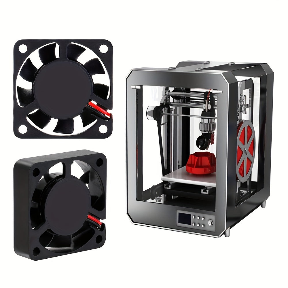 CLELO 4-Pack Mini Cooling Fans for 3D Printers – Brushless DC, 12V/24V, 2-Pin Connector, Ideal for Industrial Use