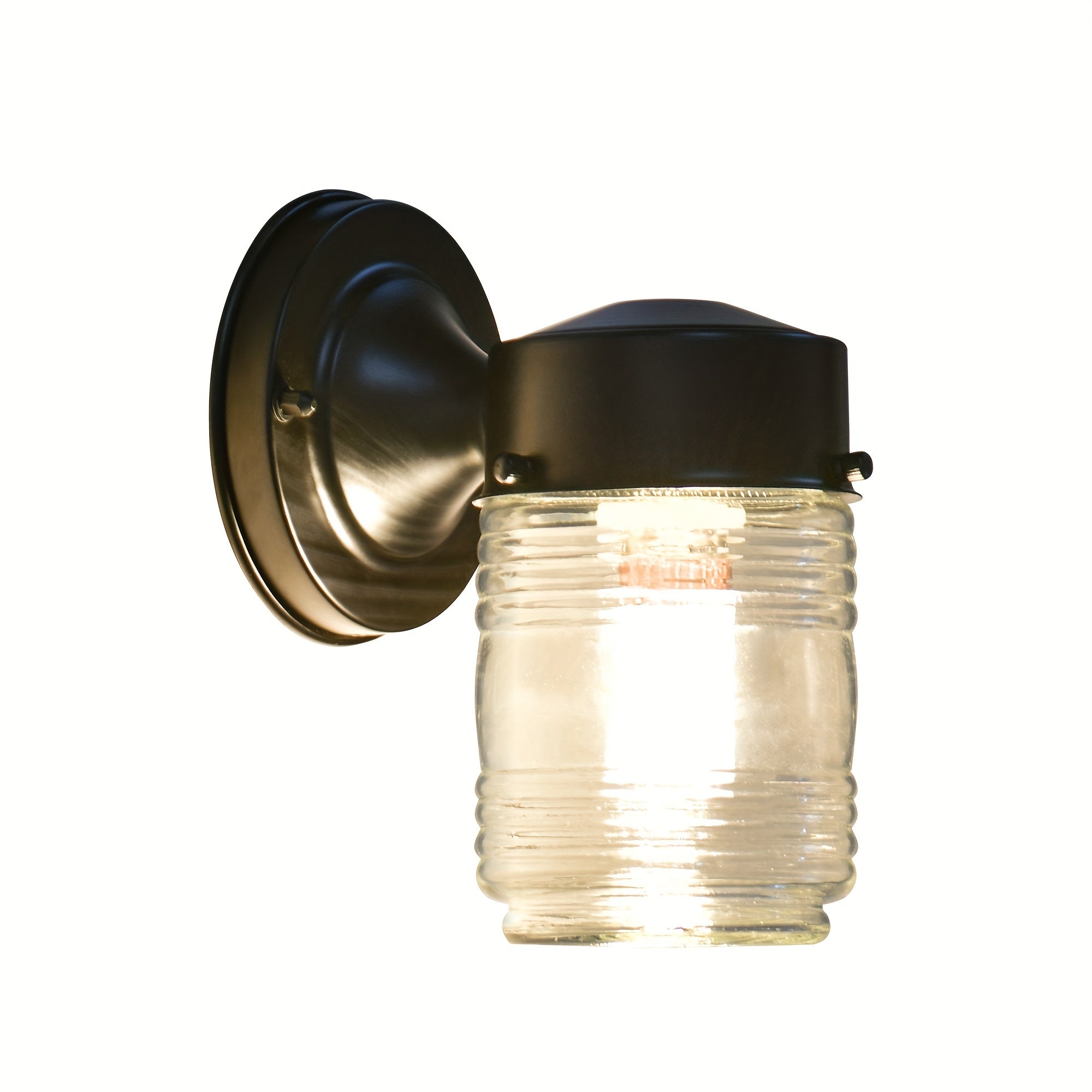 Die-Cast Aluminum Outdoor Wall Light Wall Mount, Anti-Corrosion and Rust-Proof, Modern Matte Black Front Porch Light with Clear Glass (Bulb Not Included)