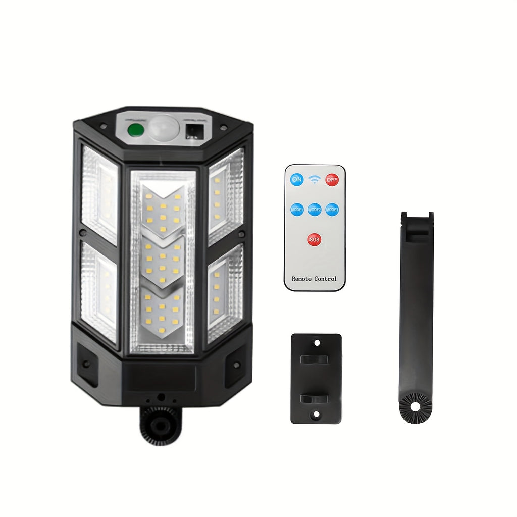Staaricc 1/2/4/6/8 Pack Solar Light Super Bright 43 LED Solar Fence Light Wall Light with 3 Lighting Modes Remote Control, with Motion Sensor Outdoor Road Street Light, Outdoor Garden Security Street Courtyard Light Solar Courtyard Light
