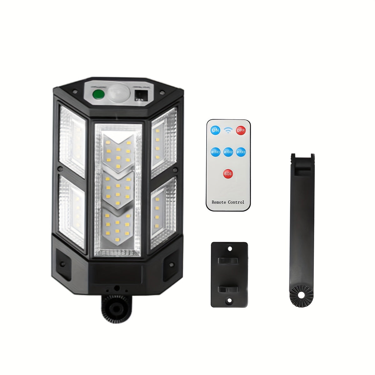 Staaricc 1/2/4/6/8 Pack Solar Light Super Bright 43 LED Solar Fence Light Wall Light with 3 Lighting Modes Remote Control, with Motion Sensor Outdoor Road Street Light, Outdoor Garden Security Street Courtyard Light Solar Courtyard Light