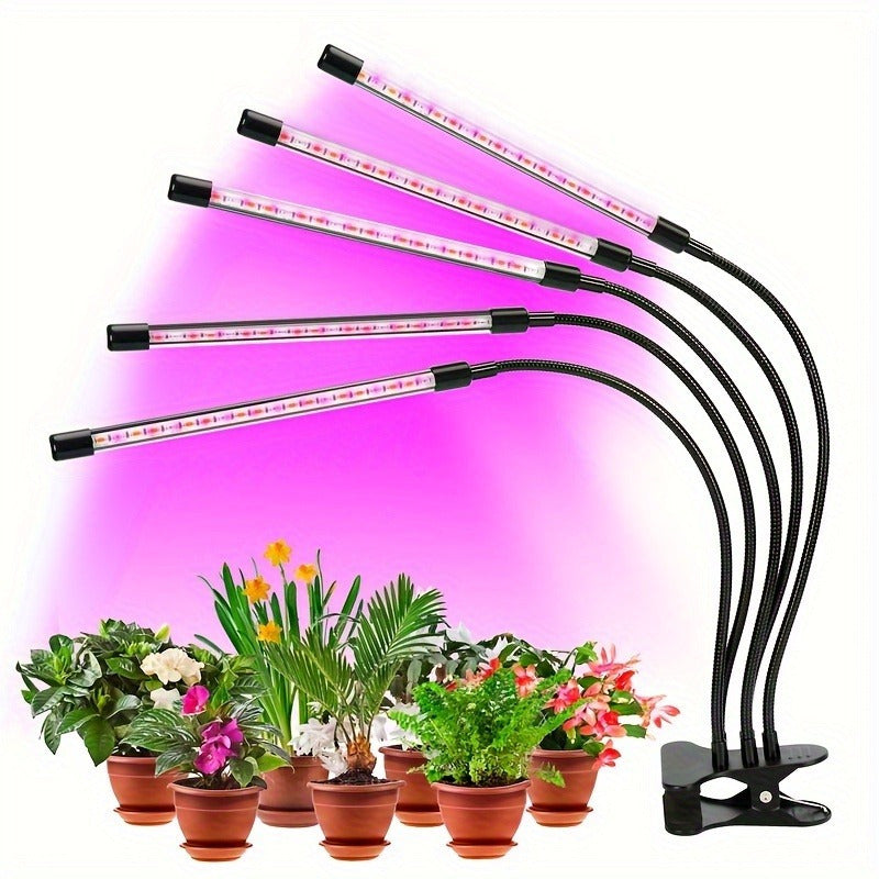 1/2/3/4 Head LED Grow Light, 360° Adjustable Gooseneck, USB Powered, Red & Blue Dual Spectrum, Efficient Full Spectrum Panel, with Adjustable Plant Light and Flexible Rotation - Perfect for Indoor Greenhouse Flowers, Charger Not Included