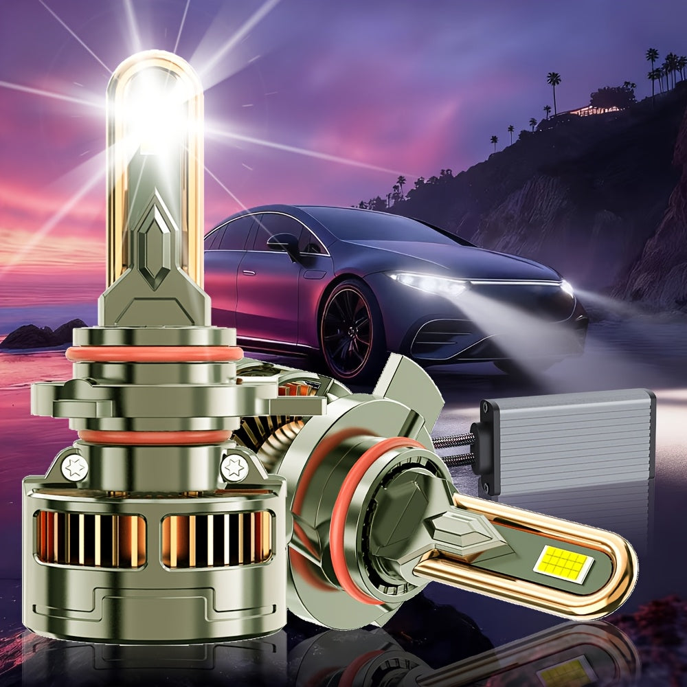 2PCS LED Headlights, Plug-and-Play, Compatible with H1, H4/9003/HB2, H7/H18, H16/H11/H9/H8, 9005/HB3, 9006/HB4, 9012/HIR2, 7500K Color Temperature, 58300LM, 350W High Power, for Low Beam and High Beam Applications. A65