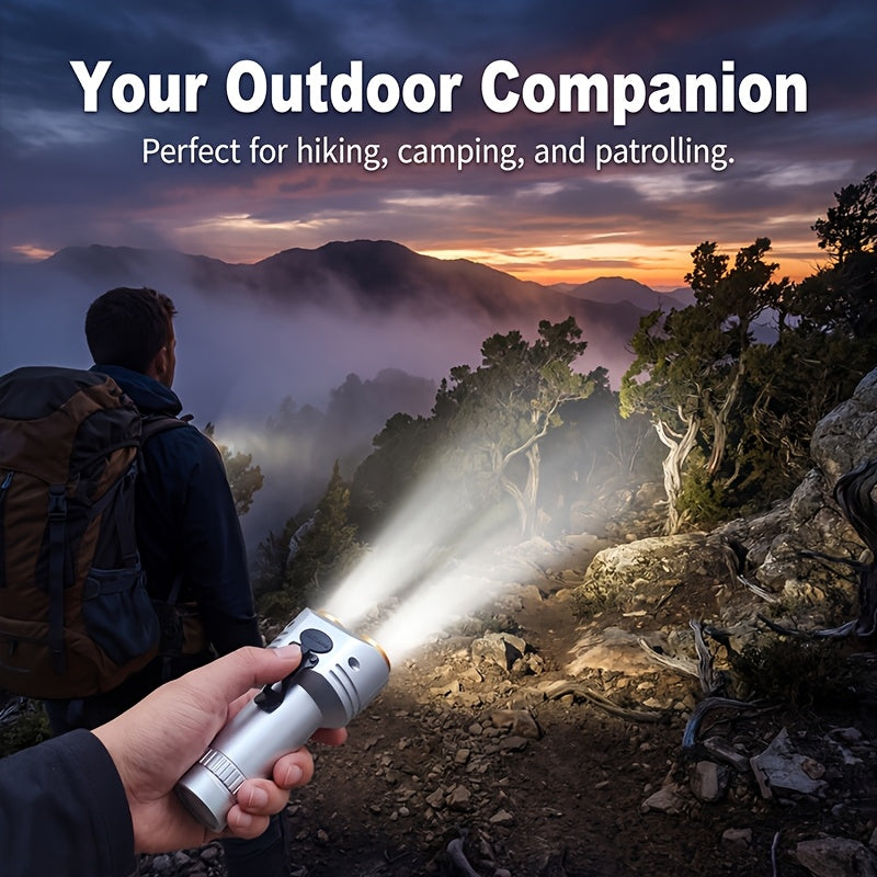 Handheld Rechargeable Flashlight - with Sturdy Pen Clip, High-Brightness Dual Light Sources, Long Battery Life, Type-C Charging Port, Adjustable Multi-Level Light Modes, Ideal for Outdoor Camping, Hiking, Home Lighting & Emergency Lighting