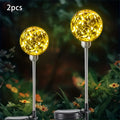 2-Piece Warm White LED Crystal Ball Light Base, Semi-Flush Mount LED with Automatic Light Sensor, Portable Solar Rechargeable Light Fixture, Suitable for Garden, Patio and Holiday Occasions - 600mAh Nickel Battery