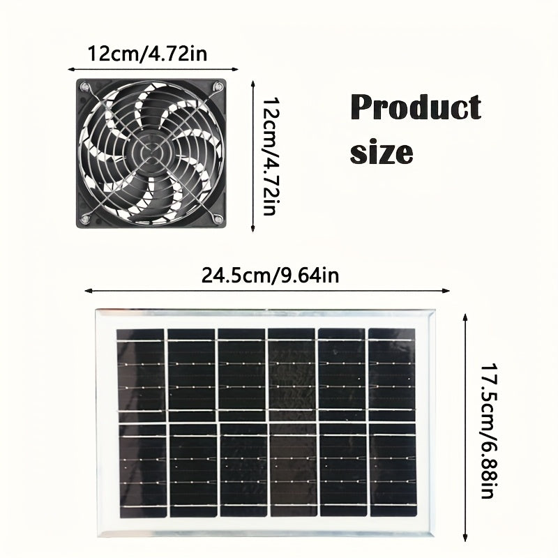 WEIHAOXI 35W Solar Fan with Solar Panel, Camping Fan for Outdoor Use, Portable Battery-Powered Power Bank, Ideal for Greenhouses, Pet Houses, Picnics, Barbecues, Fishing, and Travel.