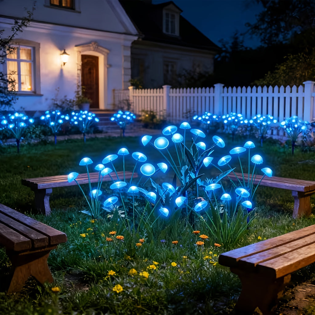 Solar Jellyfish Mushroom Light, 6/8/10 LEDs, 2 Flicker Modes, Courtyard Lawn Light Decoration | Outdoor Solar Garden Light, Perfect for Courtyard, Street, Party Tree Decoration, 11 Festival Decorations