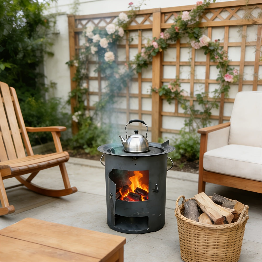 Outdoor Grill, Fire Pit, Patio BBQ Heating Stove, Outdoor Leisure Camping Stove, Charcoal Grill, Hiking BBQ Stove