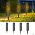 4pcs Solar Garden Vintage Hollow Out Floor Light, Outdoor Path Light, LED Halloween Christmas Decorative Landscape Light, Perfect for Courtyard, Garden, Pathway, Lawn, Street, Party Holiday Decoration