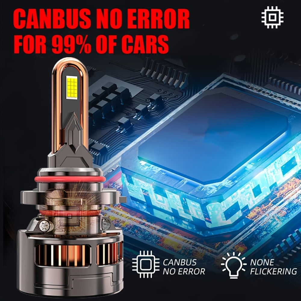 4-Pack, 2Pcs 9005 + 2Pcs H11, H4 Car LED Headlights, H7 LED Bulbs, 120,000 Lumens, Low/High Beam, H1, H4/9003/HB2, H7/H18, H8/H9/H11/H16, 9005/HB3, 9006/HB4, 9012/HIR2, 12V/24V, with External Driver, No Battery Needed