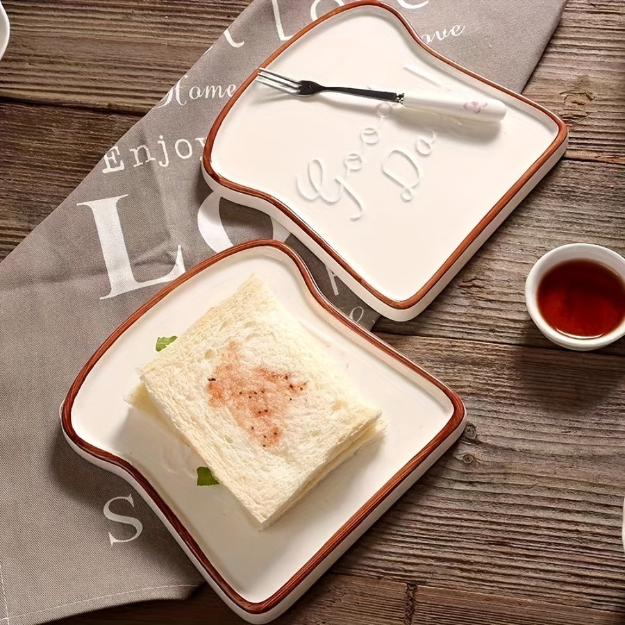 1/2 Pcs, Ceramic Breakfast Plate, Dessert & Bread Plate, Home Ceramic Steak Plate, Pasta Plate – Perfect for Steak, Bread, Pasta, Sushi