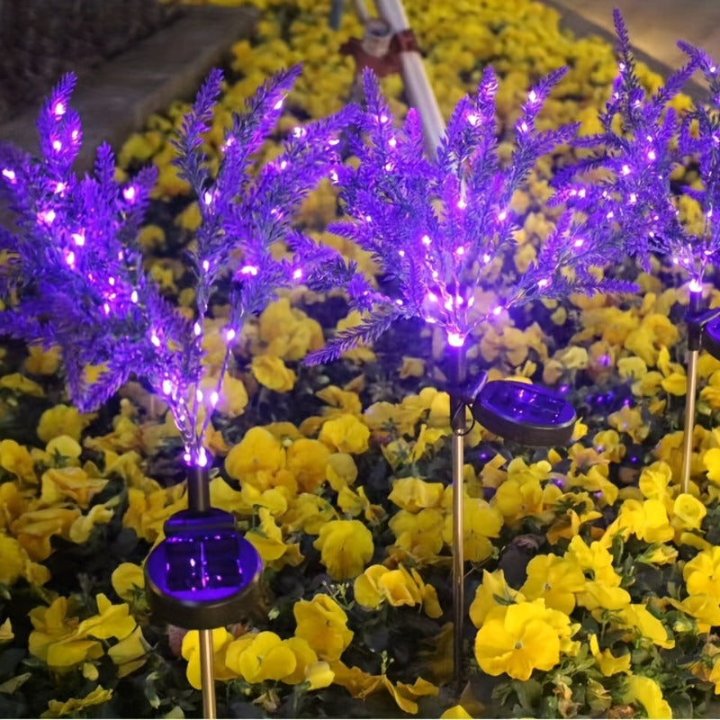 New Solar Glowing Lavender, Purple Light Ground Insert Outdoor Garden Atmosphere Decorative Light, Ground Insert LED Lawn Light, Festival Outdoor Display Lighting, Perfect for Decorating Courtyards, Lawns, Gardens and Pathways