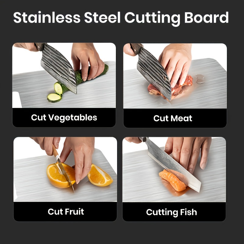 3-Pack Ultra-Durable Cutting Board – 3/2/1 Pieces Optional, Corrosion-Resistant Stainless Steel – Perfect for Meat, Vegetables &amp; Fruit – Dishwasher Safe, Portable for Indoor &amp; Outdoor Use – Essential Kitchen Tool for Home
