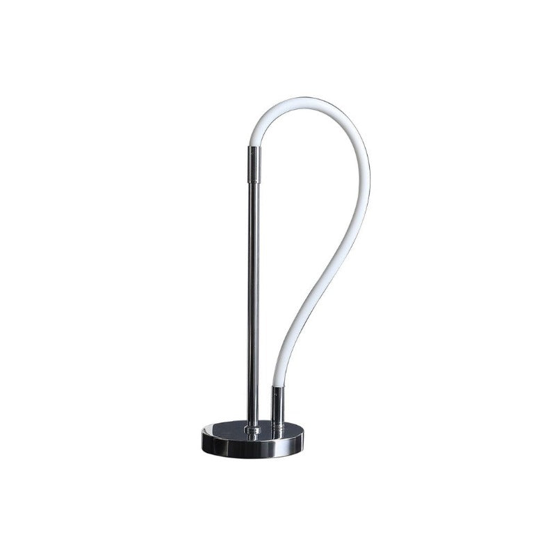 20.25-inch flexible LED tube light with magnetic lamp head, modern chrome silver desk lamp, durable lampshade
