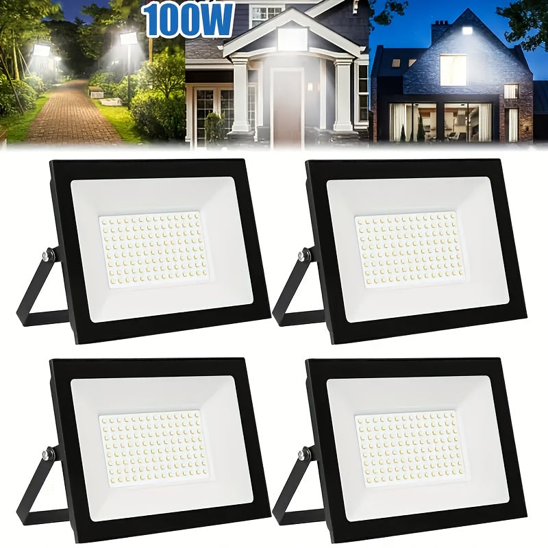 100W Ultra-Thin LED Flood Light | Super Bright 6500K Daylight Color, Suitable for Outdoor and Indoor - Security Light, Suitable for Garage, Garden, Yard, Warehouse, Workshop, Parking Lot, Flood Light Bulb
