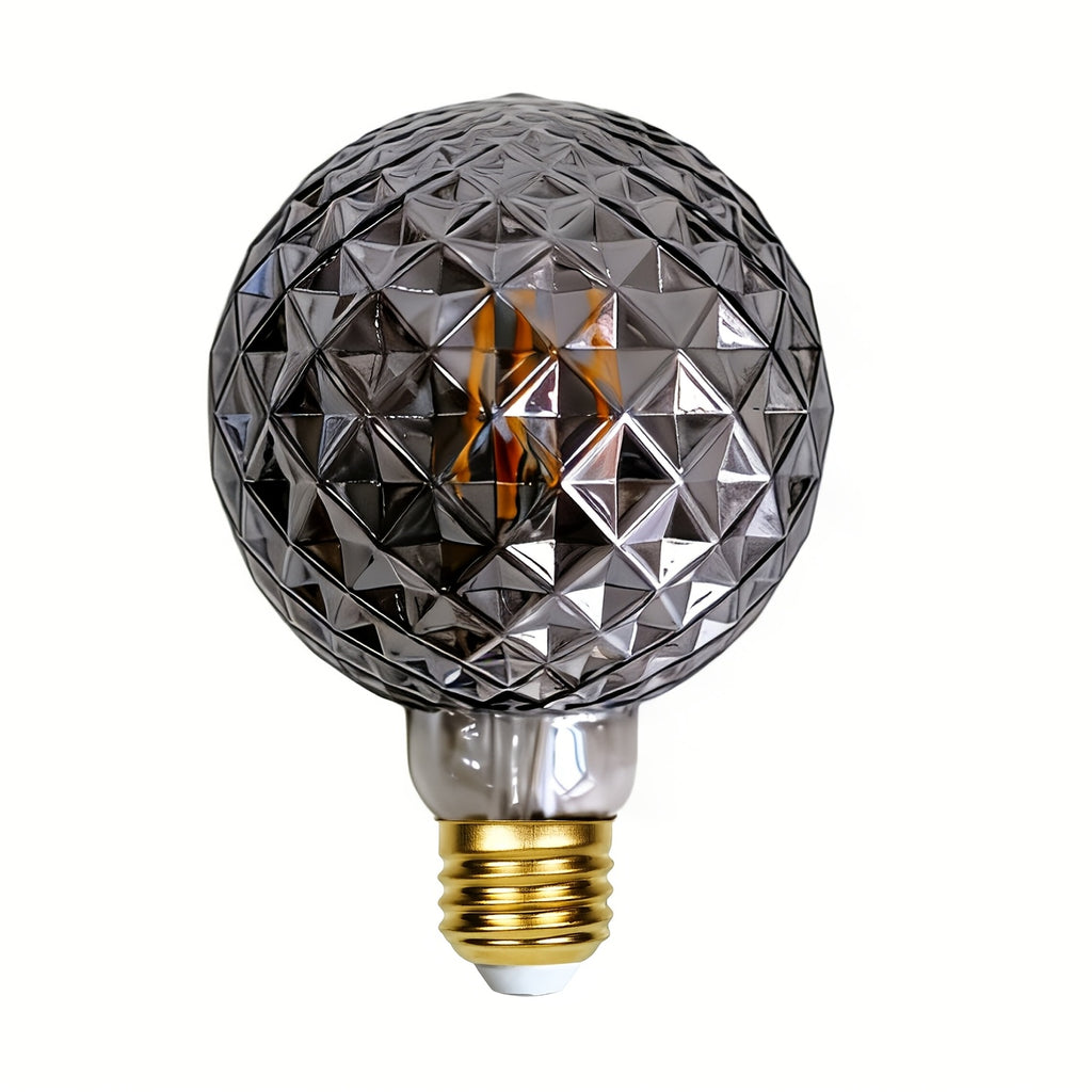 1 piece, vintage 4 watt 2700K warm white crystal LED bulb, 120V 4W Edison screw base E26, special decorative bulb, gray glass, crystal bulb