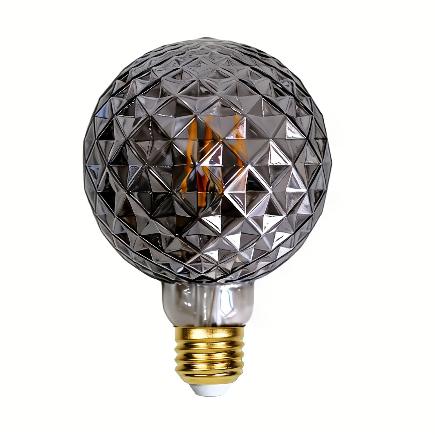 1 piece, vintage 4 watt 2700K warm white crystal LED bulb, 120V 4W Edison screw base E26, special decorative bulb, gray glass, crystal bulb