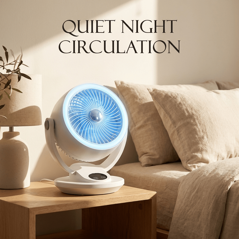 USB Ice Feeling Circulation Fan, 10 Inch Small Desktop Fan, Desktop & Wall Dual Use, High Airflow, Ultra Quiet, 3 Blades, Unique Air Duct Design, Engine Hurricane Wind