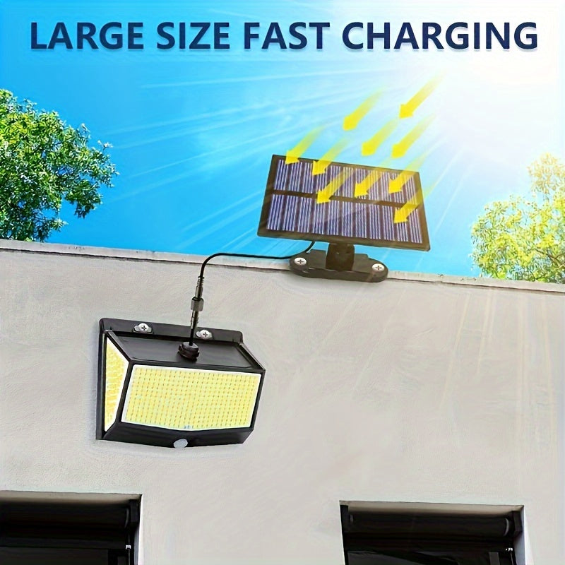 1/2-Piece Solar Outdoor Light, Equipped with 468 High-Brightness LEDs, Flood Wall Light with Motion Sensor, 3 Lighting Modes, Suitable for Garden, Courtyard, Path, Garage, Porch, Dusk to Dawn, Street Light, Wall Light