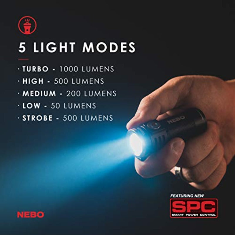 LL.#ll 1000 Lumen Pocket Flashlight, 4 Lighting Modes Plus Turbo Mode, Waterproof Shockproof, Battery Memory Function, Includes Rechargeable Battery & MagDock Charging Cable - 6878/