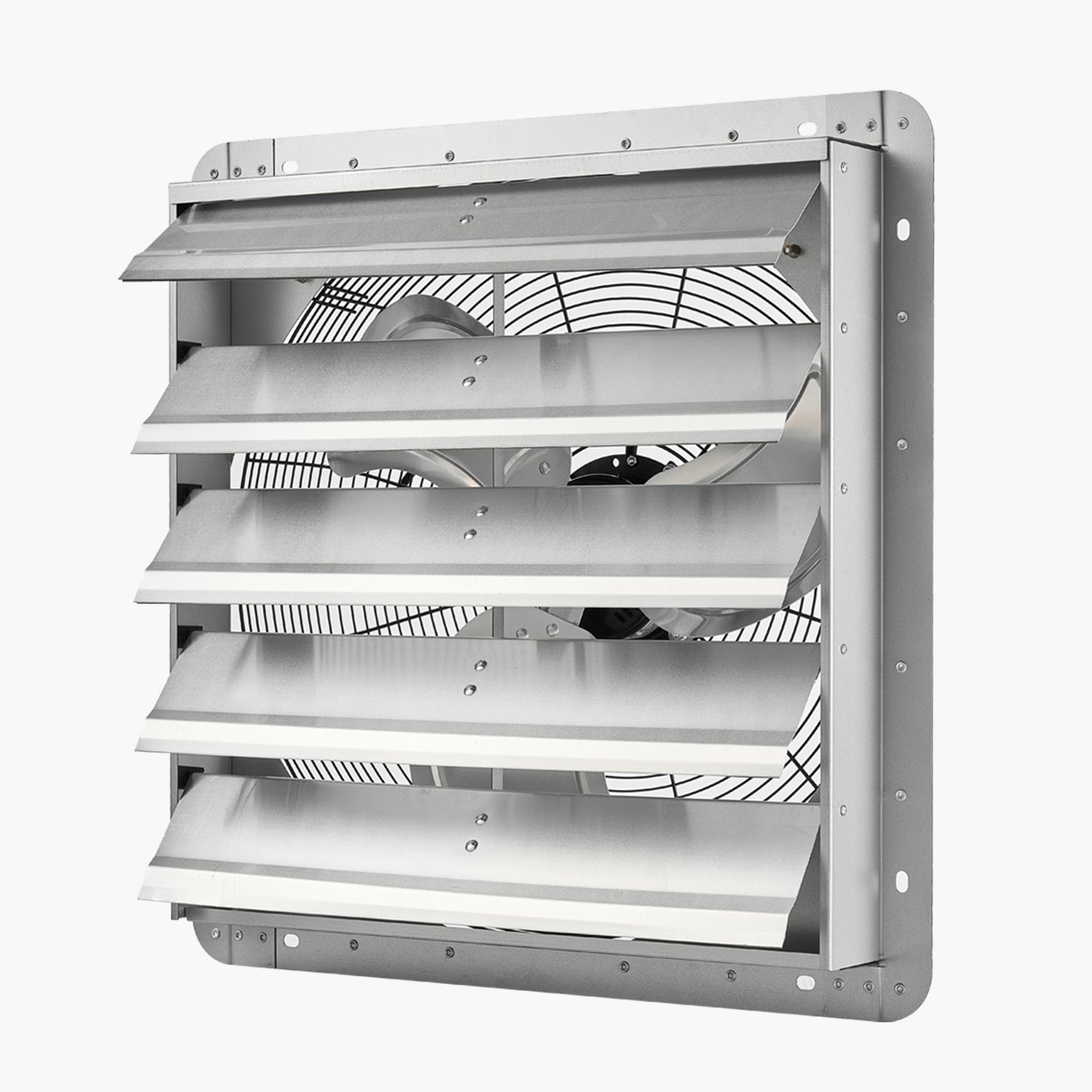 VEVOR 18"/20" Louvered Exhaust Fan, Wall-Mounted Attic Vent Fan, 2200 CFM/3000 CFM, AC Motor, Heavy-Duty Steel, Low Noise, for Shed Garage Greenhouse Ventilation Cooling, Silver