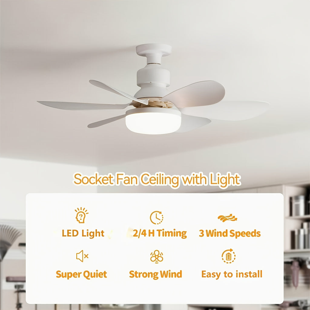 Sofucor 1 Piece 20" Flush Mount Ceiling Fan with Light, Remote Control, Small Ceiling Fan with Light, Timing & Dimmable 3 Colors, E26 Base Ceiling Fan, Ideal for Bedroom, Living Room, Garage, Kitchen