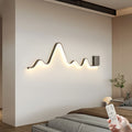 Qcyuui Lighting Dimmable LED Wall Light, Modern Wall Sconce 43.3-Inch / 109cm, Creative Wave Long Linear Wall Light with Remote Control, Suitable for Bedroom, Living Room, Hallway, Stairs, Entryway
