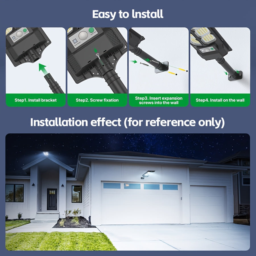 2-Piece / 1-Piece - Outdoor Solar Light, Yard Wall Light, LED Floodlight, Dusk to Dawn, with Wide-Angle Motion Sensor and Remote Control, Solar Powered Street Light - Perfect for Yard Lighting, Garden, Villa, Shop Gate, Parking Lot