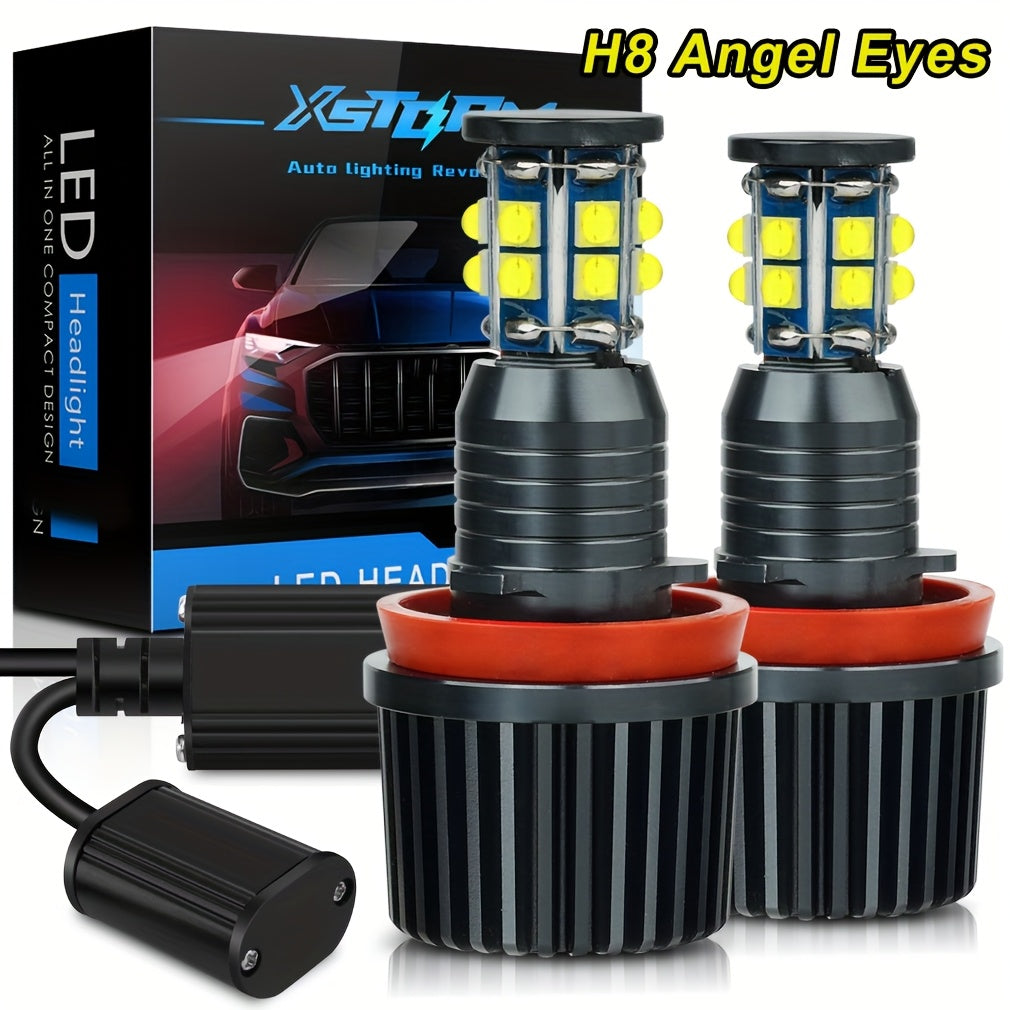 XSTORM 2Pcs H8 LED Angel Eye Headlight Bulbs LED Marker Light Canbus for BMW X5 E70 X6 E71 E90 E91 E92 M3 E89 E82 E87 Car Headlights 12V