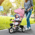 6合1幼儿三轮车带家长推杆，粉色款