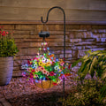 One-Piece Solar Hanging Light with Automatic On/Off Sensor, Solar Flower Basket Light with Artificial Plants - Outdoor Garden, Courtyard, Path, Lawn Decoration - Landscape Solar Lighting, No Wiring Needed, Durable Plastic Structure