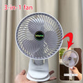 3-in-1 Clip Fan, Handheld & Car Mount Dual Use, Portable Multifunctional Fan for Travel Home and Office Use