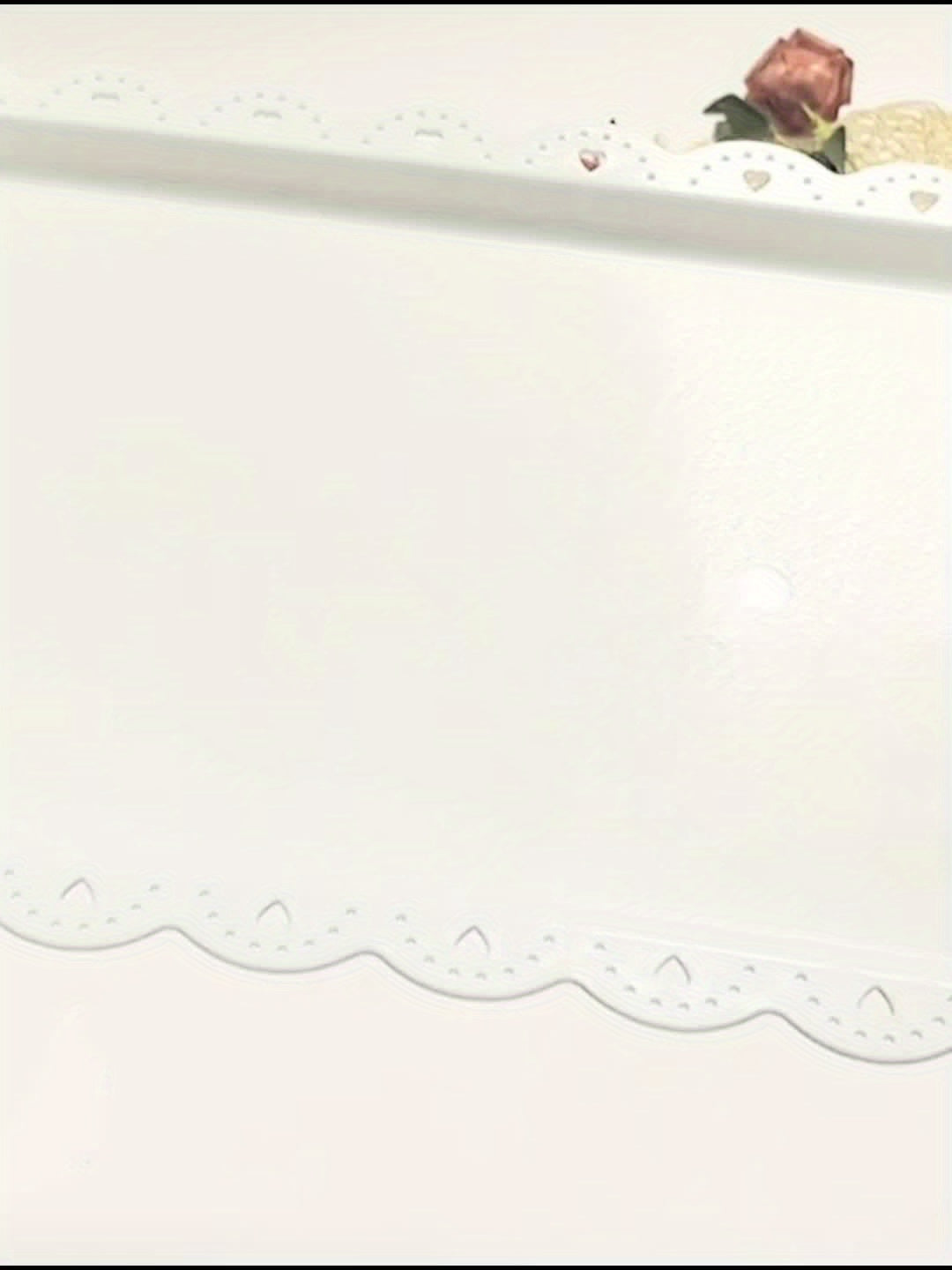 3/4/5-Piece Set Plastic Food Tray with Lace Edge, Rectangular Food Tray – Perfect for Outdoor Camping, Party Buffets, Kitchen, Dining Room – Small Flat Tray for Desserts, Fruit, Cookies, Snacks (White, Black)