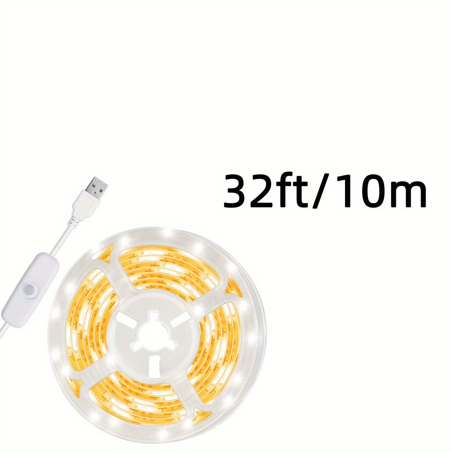 NBBUFF 3ft to 50ft LED light strip, warm/cool dual color optional, convenient USB interface design, touch button to turn on/off, easy to operate and install, suitable for bedroom, mirror, kitchen, TV background wall, desk and ceiling lighting