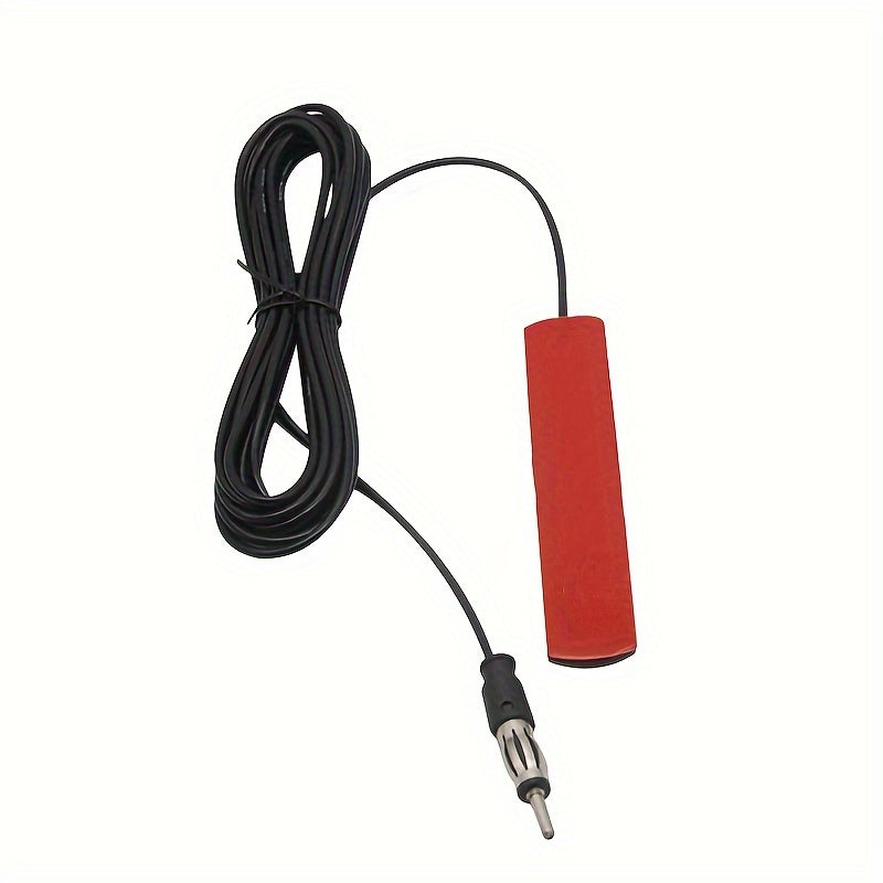 Universal AM/FM Antenna for Car, Truck & Boat – 12V Black Radio Signal Booster