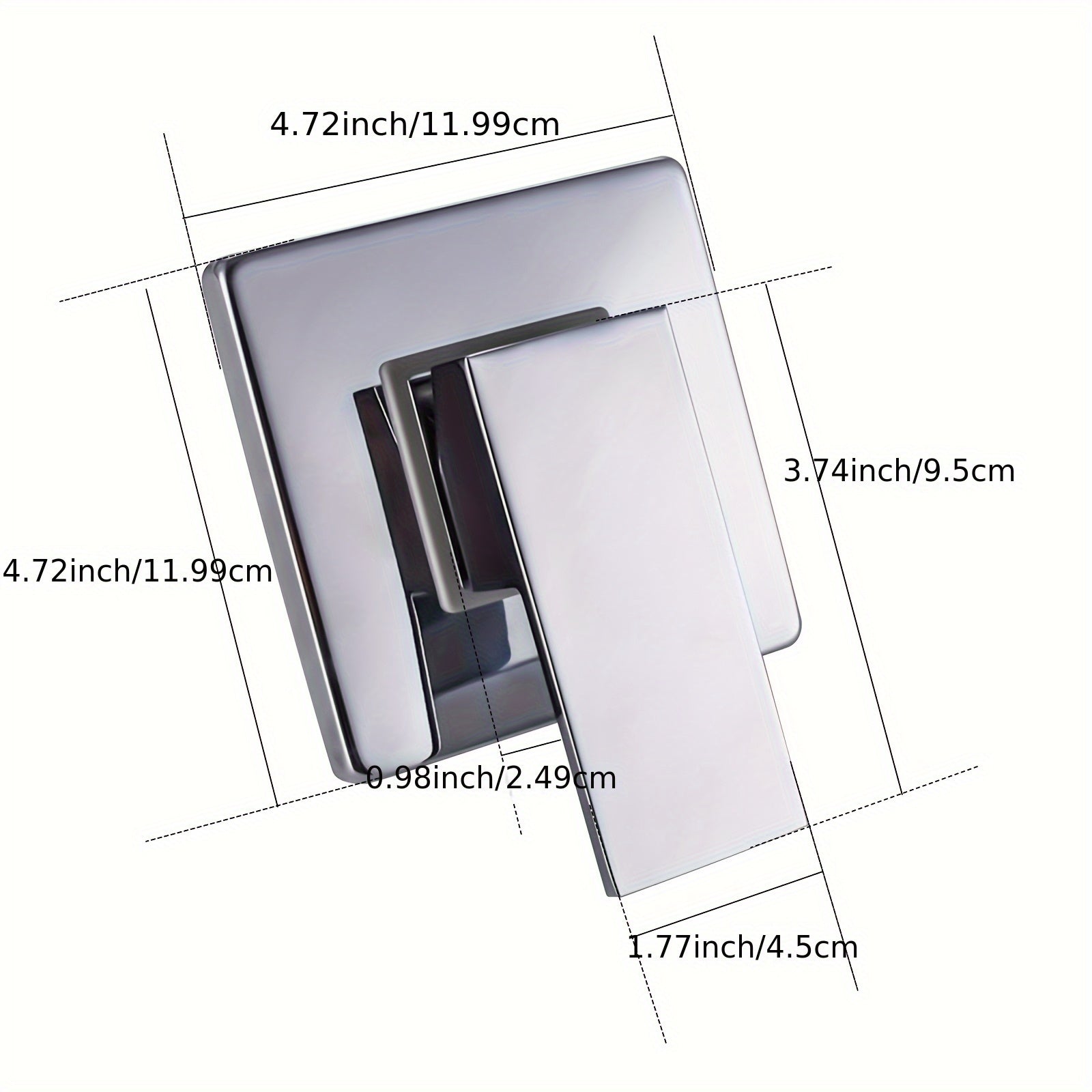 1Pc Plated Solid Brass 4-Way Square Wall Mounted Concealed Shower Faucet