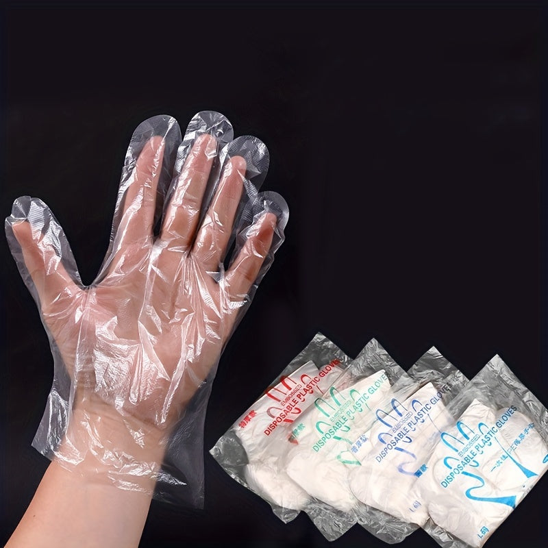 100Pcs Disposable Plastic Gloves, Ideal for Cooking, Food Prep, Kitchen Use, BBQ, Cleaning, Restaurant Service and Craft Making