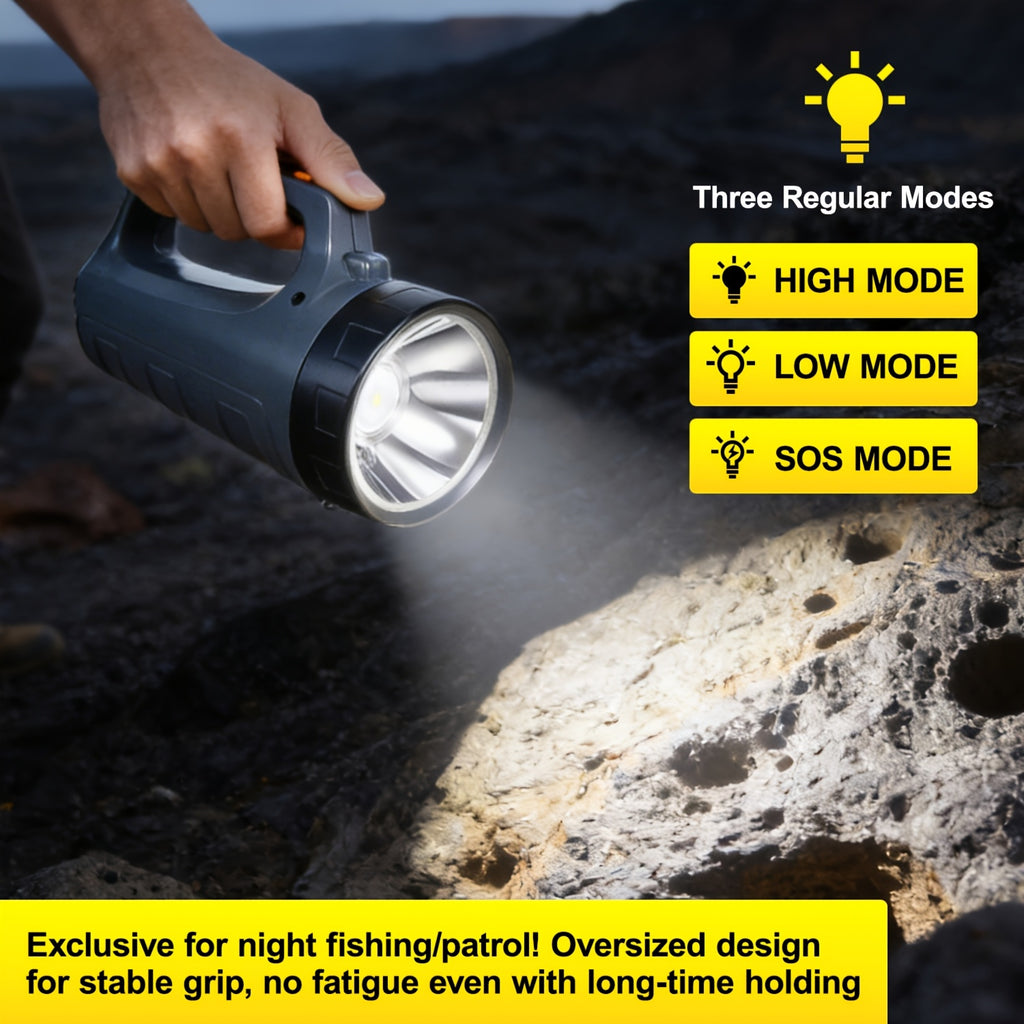LED Handheld Flashlight, High Beam Long Range & Rechargeable Long Endurance, Large Size Portable Lighting Tool for Circuit Inspection Search Rescue Night Work Emergency Repair Camping Hiking