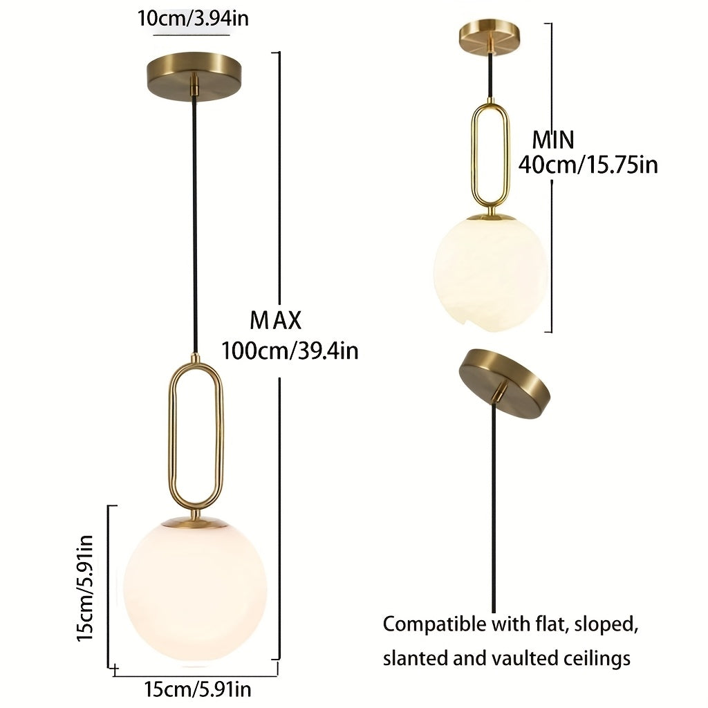 Nordic simple E27 base rotomolded round ball creative bedroom bedside pendant light, dining room and living room decoration
