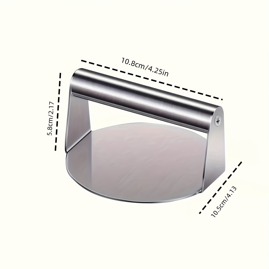 Stainless Steel Hamburger Press – Non-Stick Design, Effortlessly Presses Uniform Patties. Ergonomic Handle for Easy Grip & Effort-Saving, Flattens Meat Evenly.