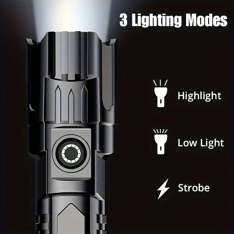 1PC Outdoor Flashlight IP65 Waterproof Portable Camping Light for Home Adventure Daily Use