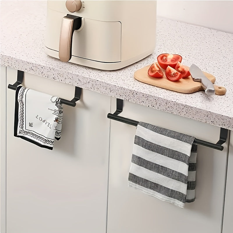 1pc Elegant 403 Stainless Steel Towel Rack - Stylish No-Drill Over-the-Door Towel Holder, Perfect for Bathroom & Kitchen Towel Storage, Durable Space-Saving Rack for Home Use - Great for Christmas, Halloween & Holidays