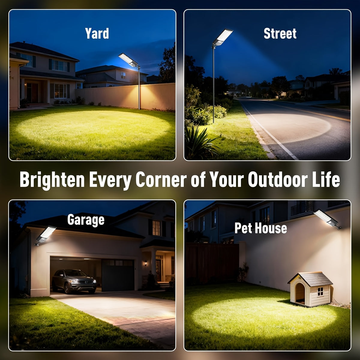 Powerful LED Solar Street Light, Auto Sensor Switch Solar Wall Light, Dusk-to-Dawn Solar Floodlight, 144LED/240LED/336LED Beads, Perfect for Area Lighting, Courtyard, Garage Entrance - Wide Angle Illumination Light