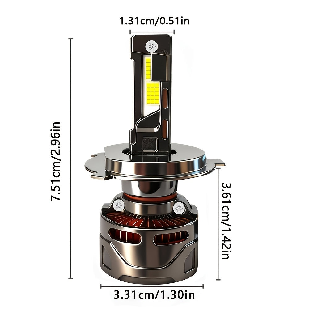 2-Pack H4 H7 9005 9006 H11 H1 H13 Headlight LED Car Headlights, 500% Super Bright, Canbus External Driver, 52500LM, Ultra-Long Life Fast Cooling Fan - B13, No Battery Included