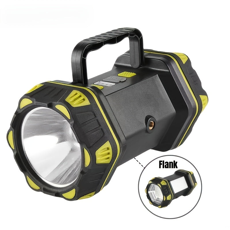 Multifunctional High Brightness LED Handheld Light Large Capacity Battery Long Lasting Type-C Charging 8 Lighting Modes Side COB Soft Light Smart 4-Grid Power Indicator Outdoor Camping Adventure Lamp