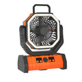Camping Fan with LED Tent Light, Portable Outdoor Fan with Remote Control, 4 Speeds, 3 Light Modes, 20000mAh Rechargeable Battery, USB Charging, 360° Rotatable Hook for Tent Camping Travel