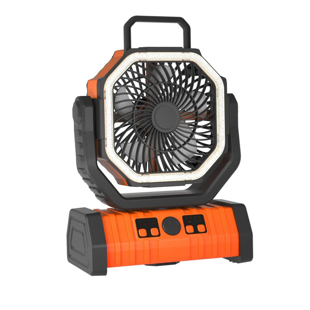 Camping Fan with LED Tent Light, Portable Outdoor Fan with Remote Control, 4 Speeds, 3 Light Modes, 20000mAh Rechargeable Battery, USB Charging, 360° Rotatable Hook for Tent Camping Travel