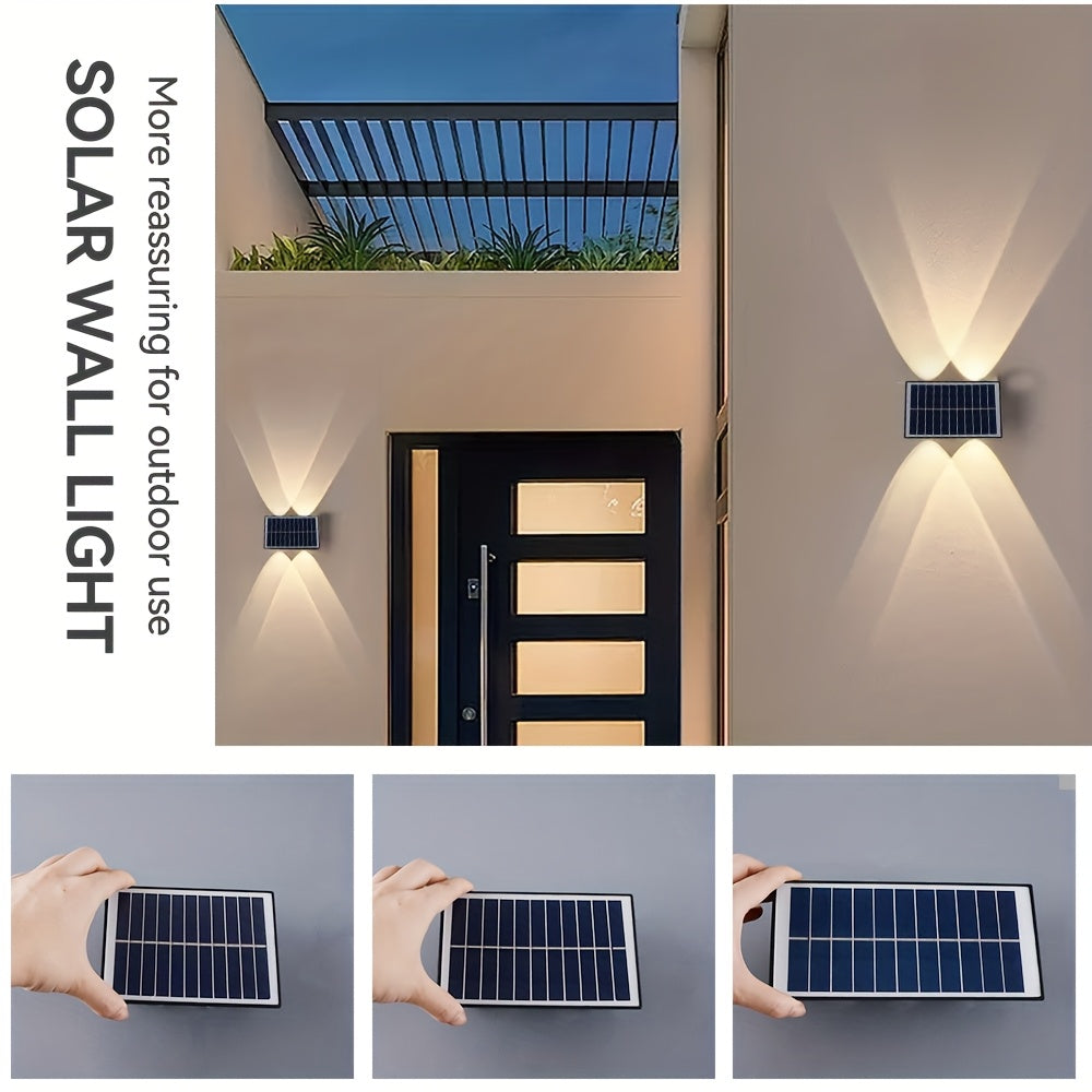 1-Piece Solar Wall Light, RGB Color Wall Washing Light, Outdoor Decorative Light, Ambient Light, Garden Light, Exterior Wall Light, IP54, Suitable for Villa Exterior Walls, Courtyard, Balcony, Garden, Park, Scenic Spots, Garden Decoration