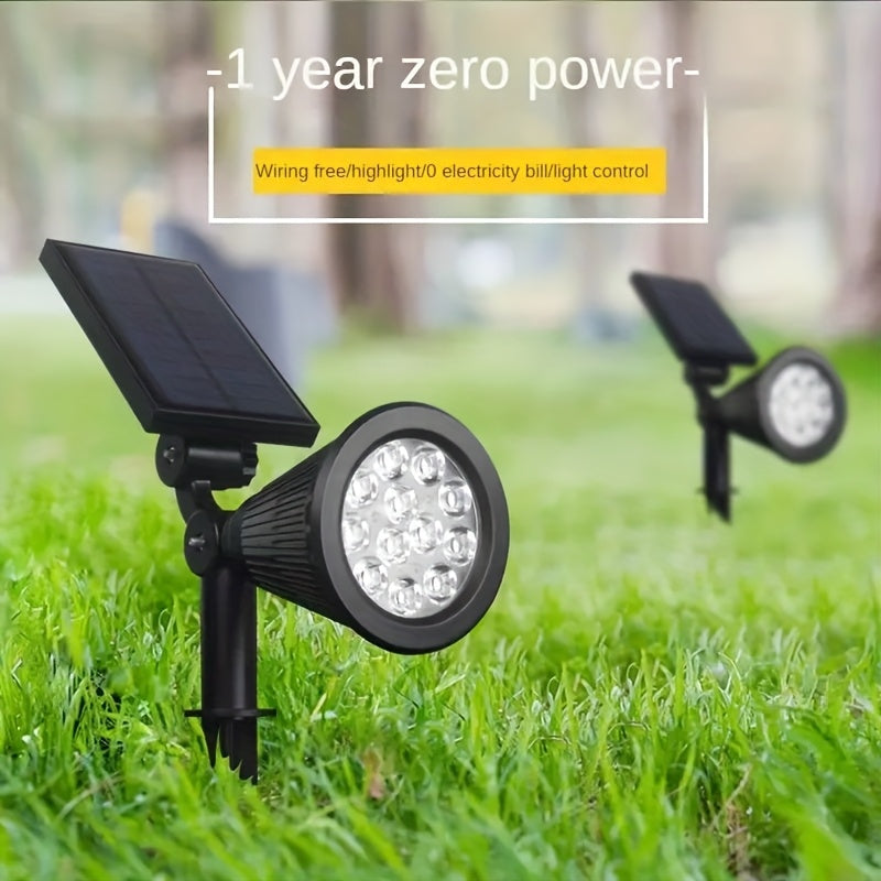 1 set 18-LED solar outdoor tree light, 18-LED home garden landscape spotlight, courtyard tree lighting, IP44 hallway ambiance path light, suitable for landscape lighting in gardens, yards, avenues, trails, sidewalks and other scenes